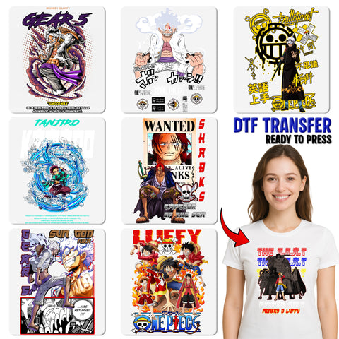 Anime Flame Anime-Inspired DTF Transfer for Cosplay Shirting & Adventure Theme Apparel