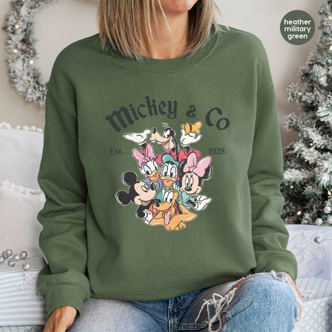 Classic Cartoon Character DTF Transfer, Ready to Press Retro Cartoon Group for Family & Friends Apparel, Nostalgia Cartoon Design T-Shirt