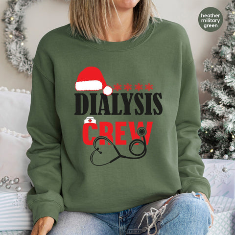Christmas Dialysis Crew DTF Transfer for Funny Healthcare Holiday Shirts & Apparel, Ready To Press Iron-On Design