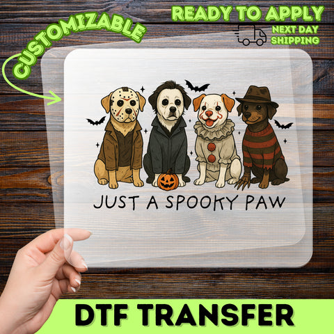 Cute Halloween Dogs DTF Transfer, Funny Horror Parody Iron-On for Pet Lovers, Ready To Press DTF for Shirts