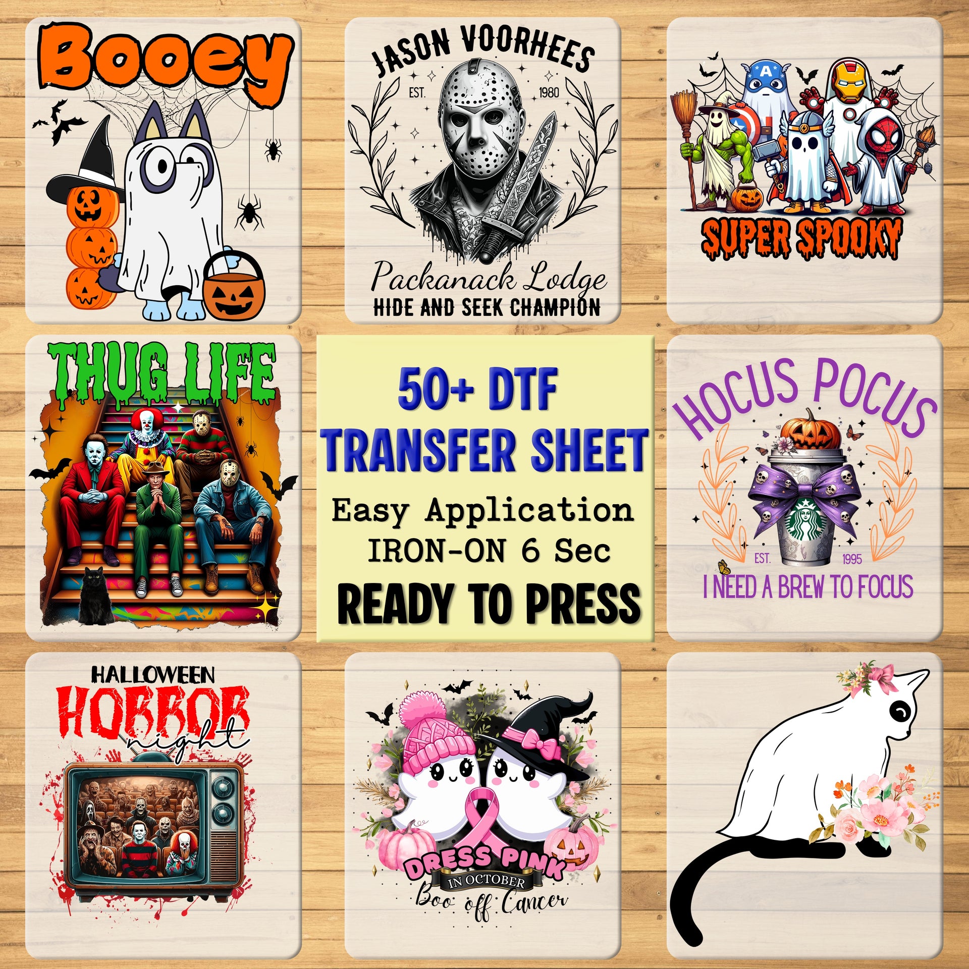 Gothic Skull DTF Transfer Iron-On Halloween Horror Design for Alternative Apparel