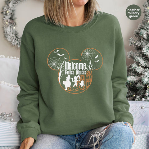 Halloween Haunted Mansion DTF Transfer - Spooky & Cute Iron-On for Halloween T-shirt, Family & Friends Party Apparel