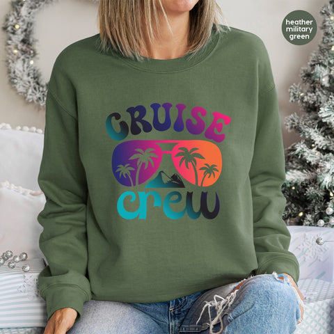 Retro Cruise Crew Iron-On DTF Transfer for Family Vacation Shirts & Group Trips - Fun Tropical & Nautical Beach Design