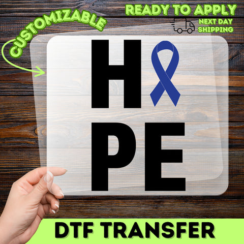Support & Solidarity DTF Transfer Iron-On Blue Ribbon Awareness Apparel Family & Healthcare Gift Charity Event T-Shirt Ready to Press