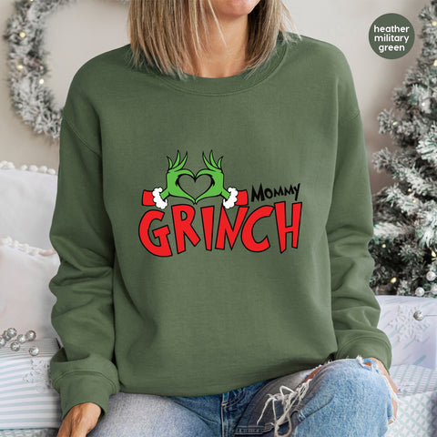 Grinch Christmas DTF Transfer for Mommy Shirt or Sweatshirt Funny Iron-On Ready To Press Holiday Group Apparel