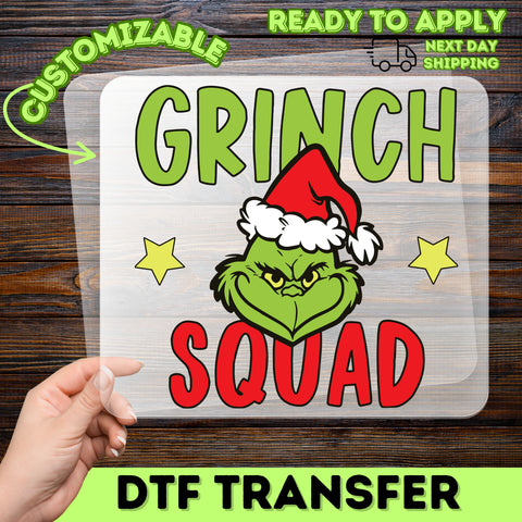 Funny Grinch Squad Christmas DTF Transfer for Family Shirts & Hoodies - Ready To Press Holiday Apparel