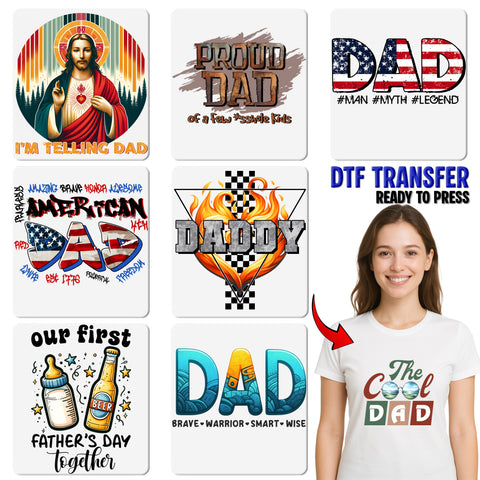 Papa Bear Cute Family Nature DTF Transfer Ready To Press for Father's Day Camping Adventure T-Shirt
