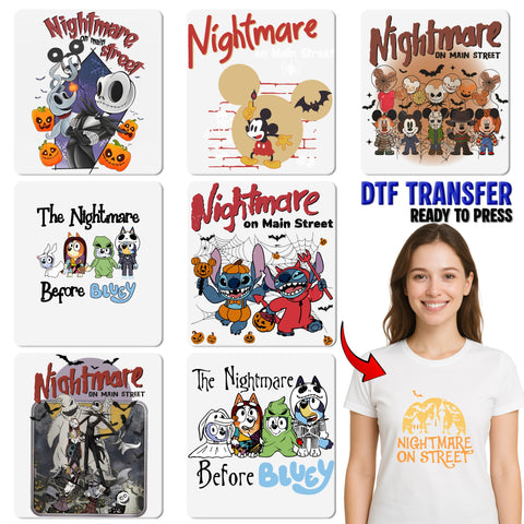 Funny Halloween Pumpkin Head DTF Transfer for Group Costume T-Shirt Iron-On, Cute Retro Cartoon Ready to Press Design for Spooky Parties