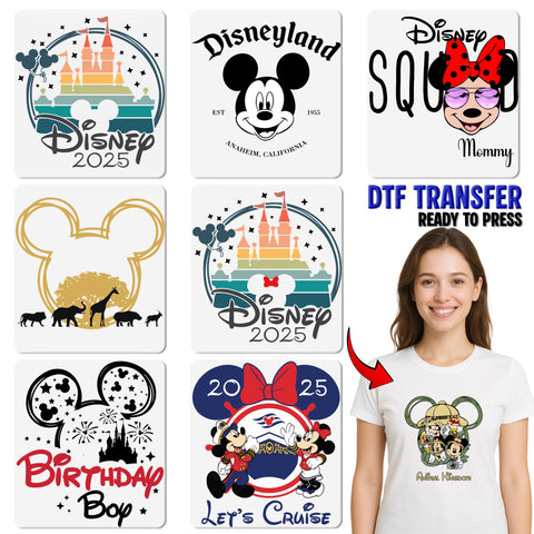 Safari Adventure Classic Characters DTF Transfer | Family Theme Park Matching Shirts | Ready To Press Animal Kingdom Tee