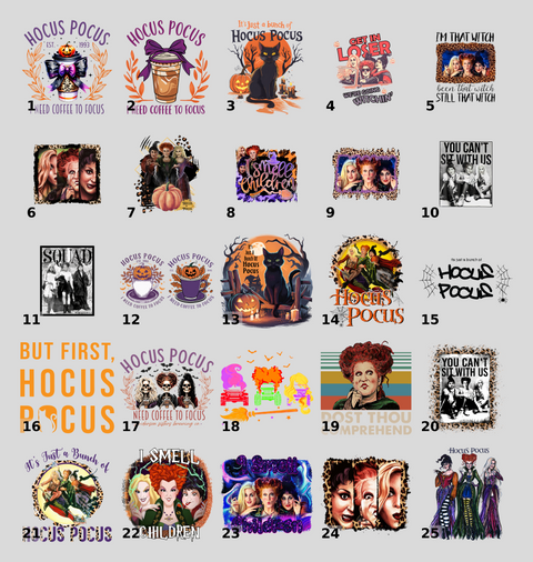 Funny Halloween Hocus Pocus Ready To Press DTF Transfer for Shirts & Hoodies - Witchy Cat Design for Halloween Enthusiasts