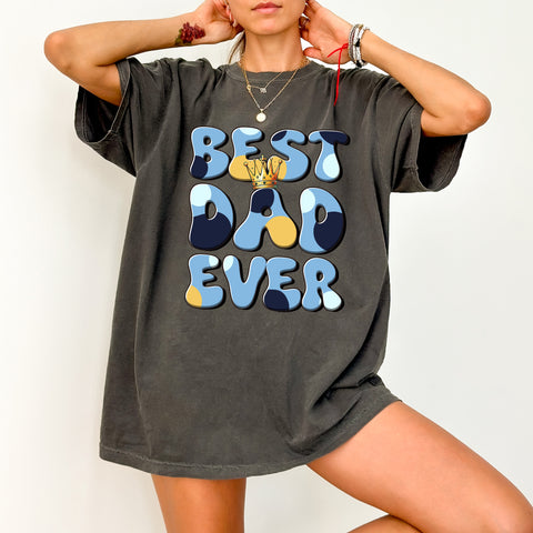 Best Dad Ever DTF Transfer Gift for Father's Day & Birthday - Cute Retro Iron-On T-Shirt or Sweatshirt for Dad