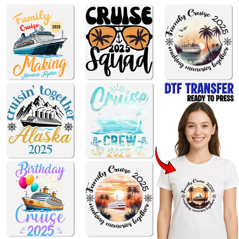 Disney Cruise 2025 DTF Transfer Iron-On Ready to Press Cute Nautical Theme for Family Vacation T-Shirts & Apparel
