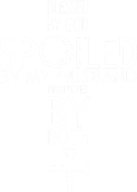 FastDeliveryTees Blessed by God Spoiled by My Husband Shirt - Gift for Wife, Women Protected by God Tshirt-Heather Mauve_L