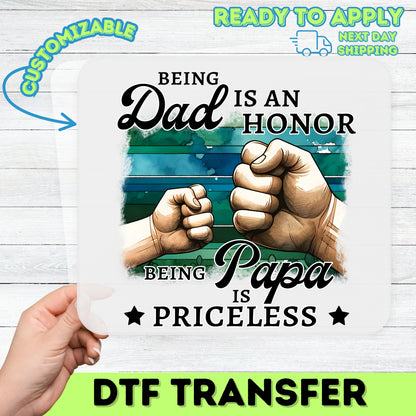 Heartwarming Father's Day Iron-On DTF Transfer - Cute Vintage Family Design for Tees or Sweatshirts - Dad & Child Bond Gift