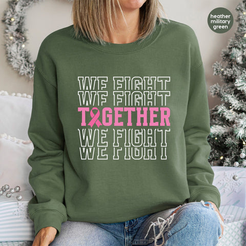 Iron-On Breast Cancer Awareness DTF Transfer for T-shirts & Sweatshirts - Support & Unity with Pink Ribbon, Ready to Press for Groups