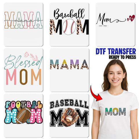 Dog Mom Cute Cartoon DTF Transfer Ready To Press Iron-On for Pet Lover Women Sweatshirt T-Shirt Gift Ideas