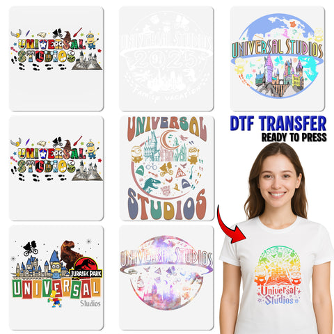Family Vacation 2025 Universal Studios DTF Transfer T-Shirt Design Iron-On Cute Pop Culture Apparel