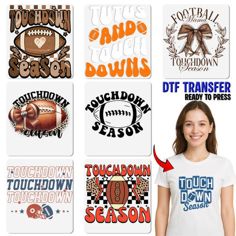 Funny Tutus & Touchdowns DTF Transfer Iron-On for Family Apparel Retro Sports Dance Theme