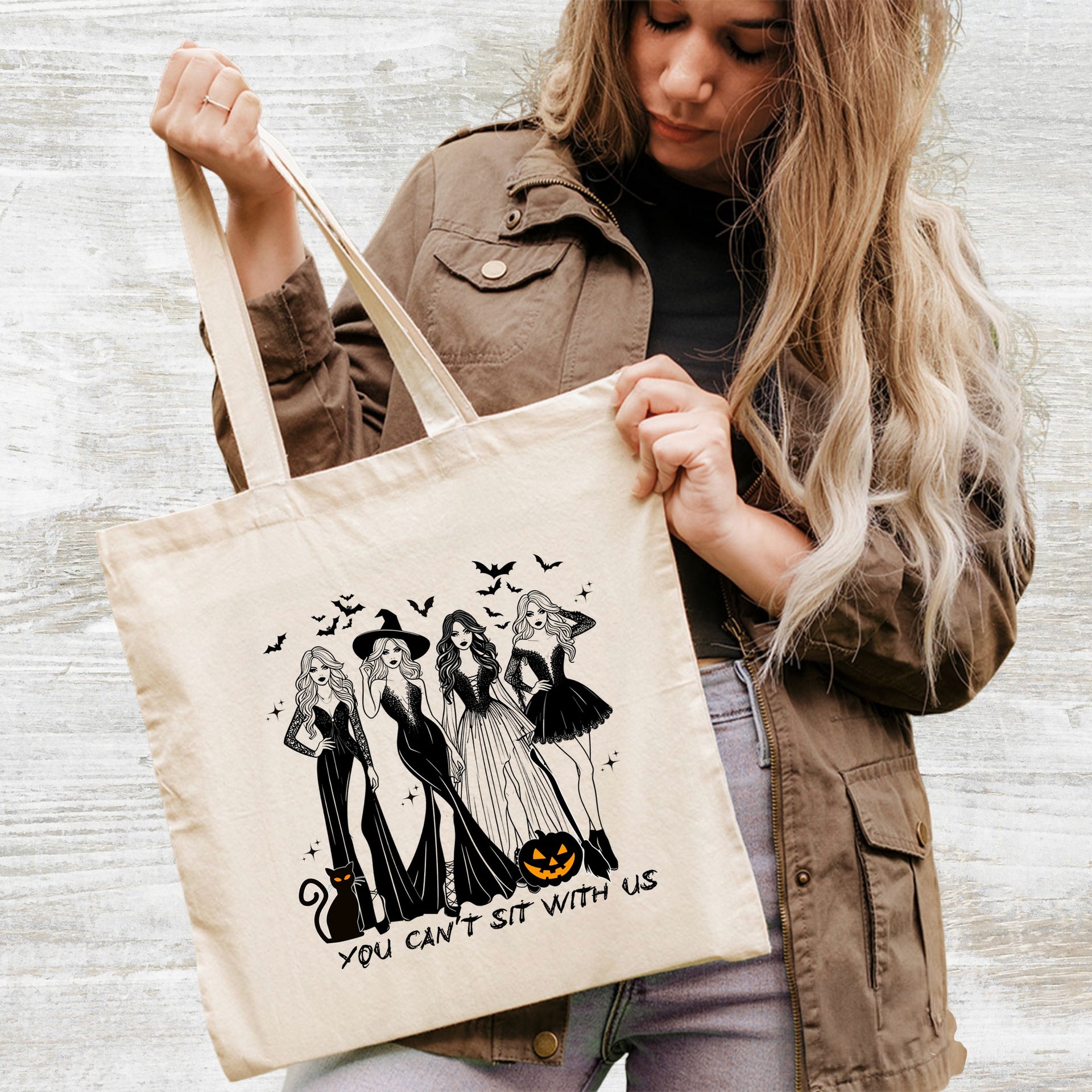 Glamorous Halloween Witch DTF Transfer Ready To Press for Women T-Shirt & Apparel - Spooky Gothic Style