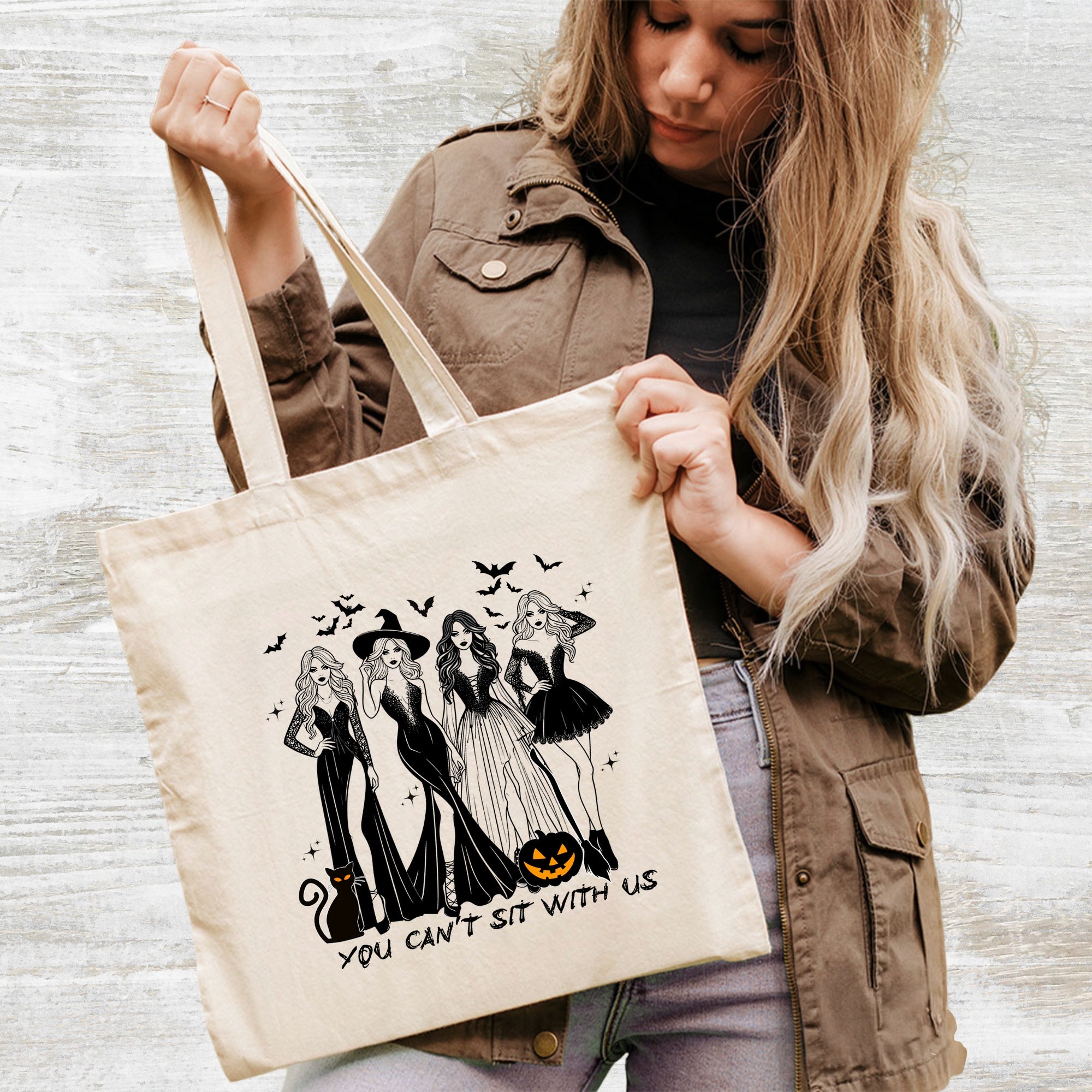 Glamorous Halloween Witch DTF Transfer Ready To Press for Women T-Shirt & Apparel - Spooky Gothic Style