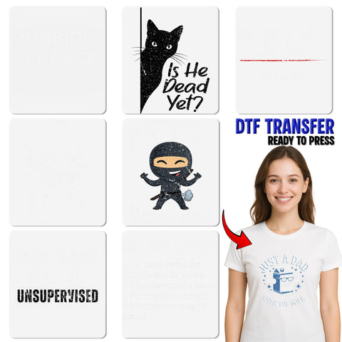 Funny Halloween Black Cat DTF Transfer - Cute 'Is He Dead Yet?' Design for T-Shirt & Sweatshirt - Ready To Press Apparel for Cat Lovers