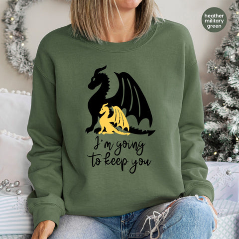 Funny Dragon Fantasy DTF Transfer for Apparel, Ready to Press Iron-On Mythical Adventure Shirt, Perfect for Cosplay & Parties