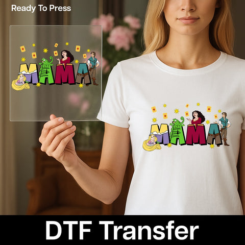 Cute Cartoon Family Iron-On Ready To Press DTF Transfer for Holiday Group Celebration Shirts & Apparel