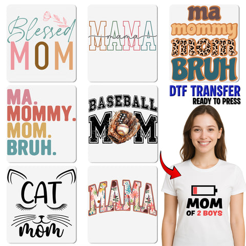 Cute Football MOM DTF Transfer for Game Day Apparel, Ready To Press Iron-On for Football Moms, Sporty Shirt for Tailgate Parties
