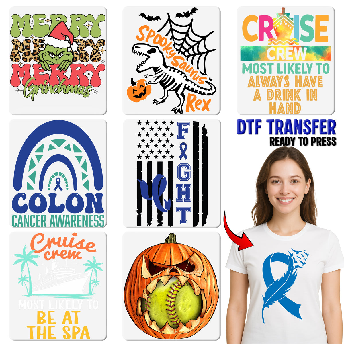 Ready to Press Spooky Teacher Halloween DTF Transfer Ghost & Retro Floral Apparel for Fun Classroom Vibes