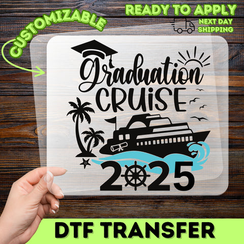 Graduation Cruise DTF Transfer Iron-On for Class of 2023 Apparel, Ready To Press Grad Celebration Theme for T-shirts & Hoodies