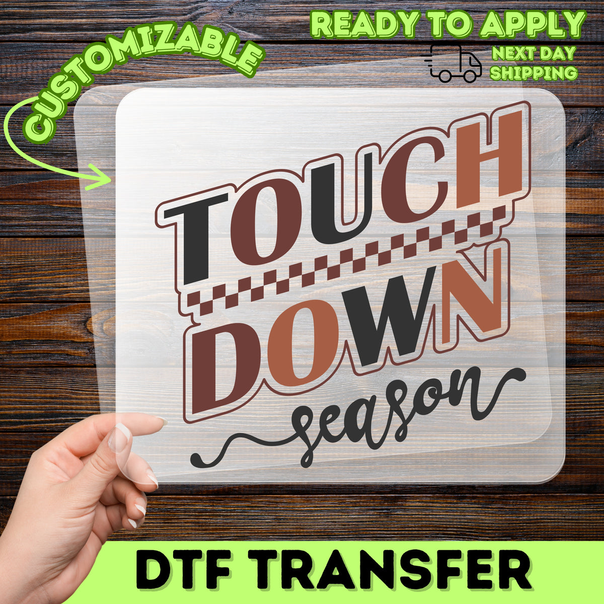 Retro Sports Football Celebration DTF Transfer - Touchdown Season Iron-On Game Day Apparel, Fall Football Fan T-Shirt Gift