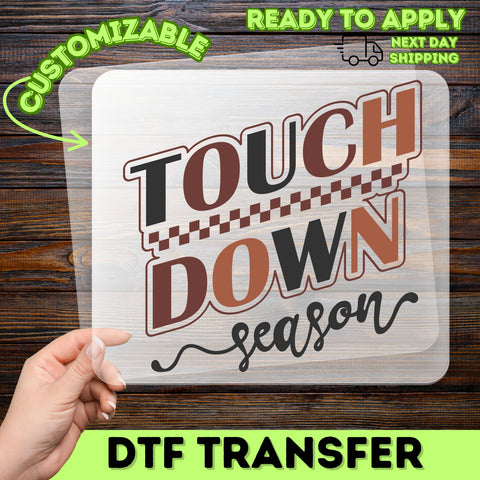 Retro Sports Football Celebration DTF Transfer - Touchdown Season Iron-On Game Day Apparel, Fall Football Fan T-Shirt Gift