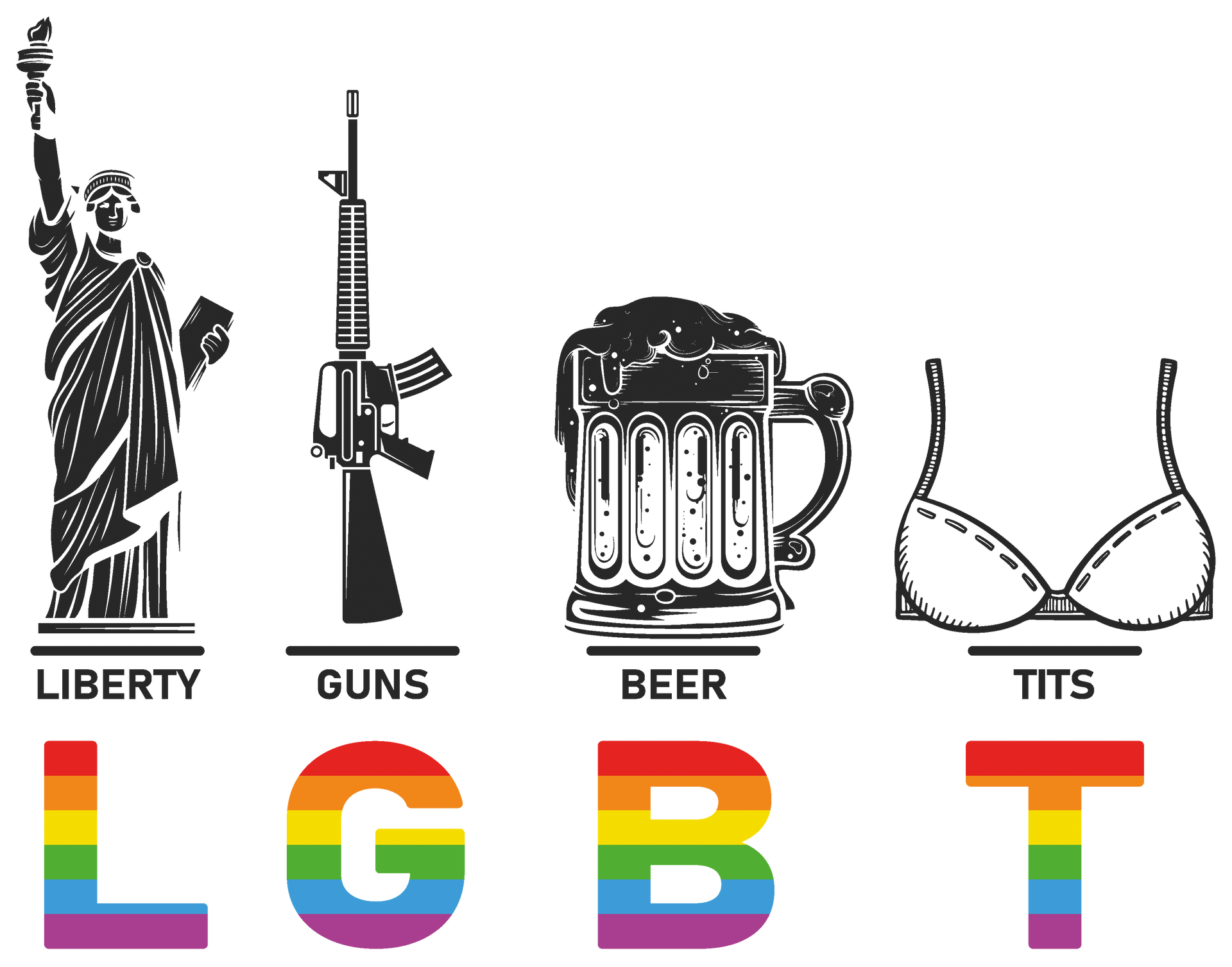 Liberty Guns Beer Tits Shirt, Funny Lgbt T-Shirt, Pride Month Shirt, LGBTQ Support Shirt, Lgbt Month Shirt, LGBT Pride Shirt, Kindness Shirt