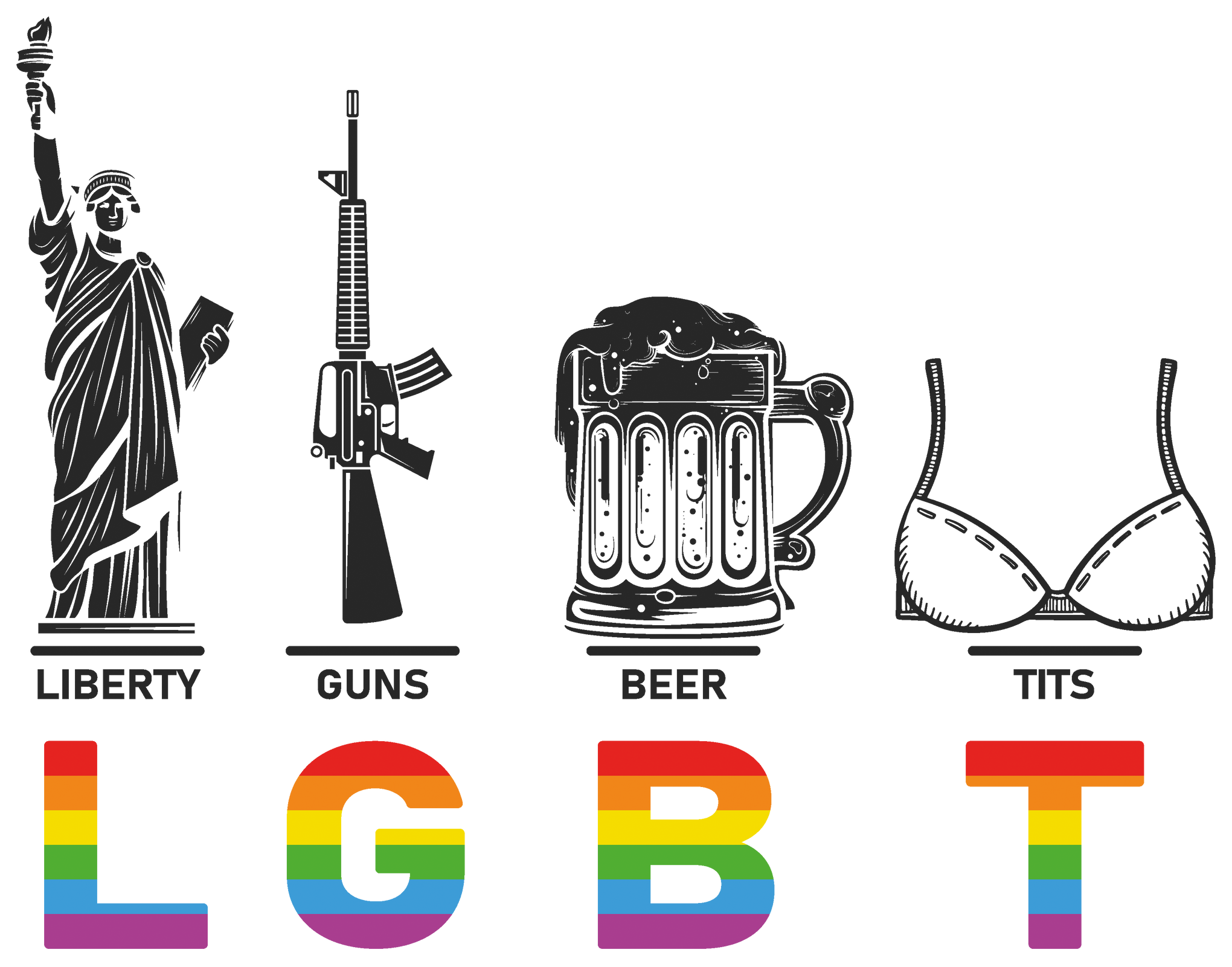 Liberty Guns Beer Tits Shirt, Funny Lgbt T-Shirt, Pride Month Shirt, LGBTQ Support Shirt, Lgbt Month Shirt, LGBT Pride Shirt, Kindness Shirt
