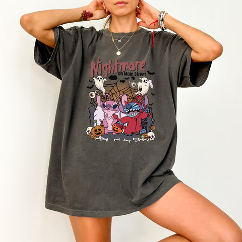 Ready to Press DTF Transfer 'Nightmare on Main Street' Cute Halloween Design for Family T-Shirts & Sweatshirts