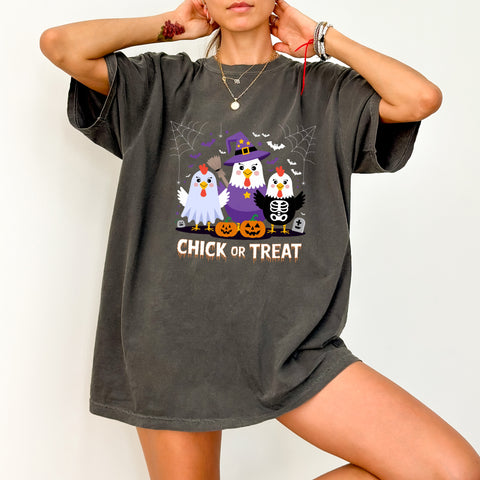 Cute Halloween Chickens Iron-On DTF Transfer Ready To Press for Funny Family & Chicken Lovers T-Shirt Apparel
