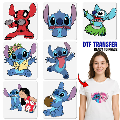 Cute Alien with Heart Eyes DTF Transfer, Adorable Love Character, Ready To Press Iron-On for T-Shirts & Apparel