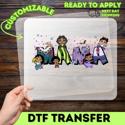 Cute Animated Family Character DTF Transfer for Kids & Adults, Ready To Press Iron-On, Cartoon Celebration T-shirt, Cultural Party Apparel