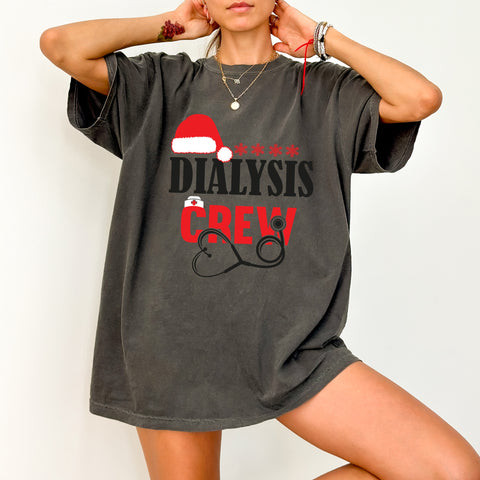 Christmas Dialysis Crew DTF Transfer for Funny Healthcare Holiday Shirts & Apparel, Ready To Press Iron-On Design