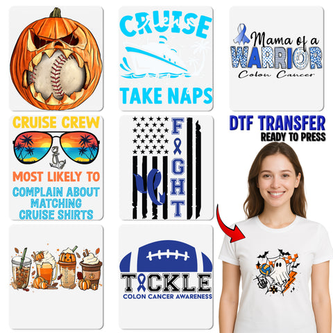 Funny Halloween Horror Movie DTF Transfer for Shirts & Sweaters - Ready to Press Iron-On Spooky Character Design