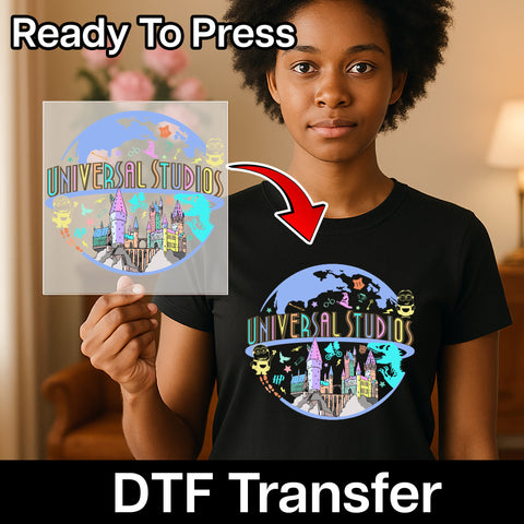 Universal Studios Movie Theme DTF Transfer for Family Vacation T-shirt - Fun Fandom Group Celebration Apparel