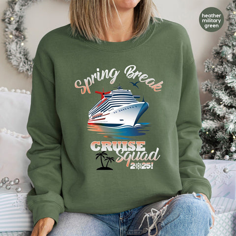 Spring Break Cruise Squad 2025 DTF Transfer - Fun & Nautical Iron-On Design for Group Vacation T-shirts
