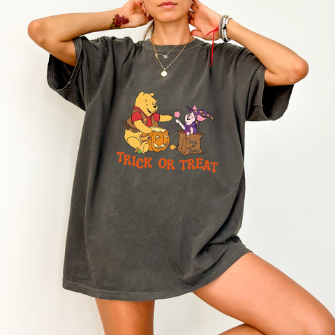 Cute Halloween Cartoon Trick or Treat DTF Transfer for Kids Family Shirts Ready To Press Fun Halloween Apparel