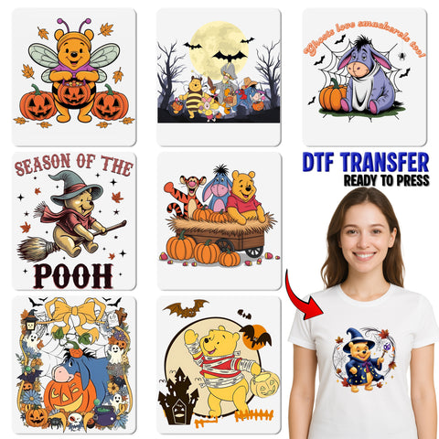 Cute Halloween Bears in Costume DTF Transfer for Family Shirts & Hoodies, Ready To Press Iron-On Fall Apparel for Kids