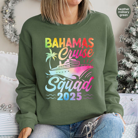 Cruise Squad 2025 Bahamas DTF Transfer Cute Iron-On for Tropical Vacation T-shirt Family & Friends Apparel