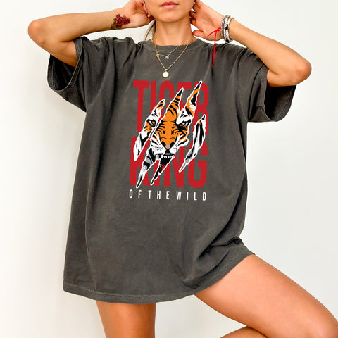 Fierce Tiger King of the Wild DTF Transfer Iron-On for Wildlife Enthusiasts & Adventure Apparel
