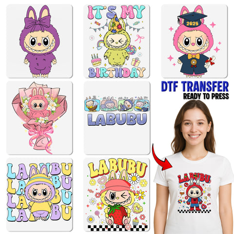 Cute Fluffy Character DTF Transfer for Fun Family T-Shirts - Ready to Press, Perfect for Costume Parties