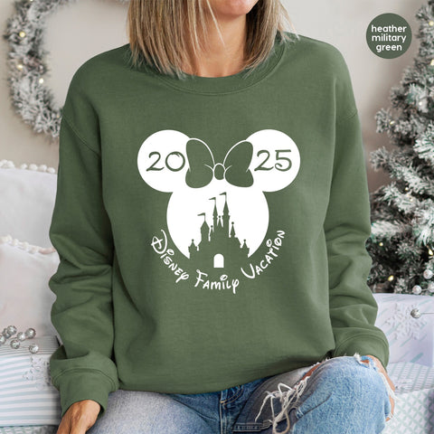 Disney Family Adventure DTF Transfer 2025, Cute Mouse Ears & Castle Design for T-Shirts, Family Vacation Ready To Press Iron-On