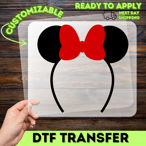 Cute Red Bow Disney-Inspired Family Vacation Iron-On DTF Transfer For Matching T-Shirts & Party Group Trips
