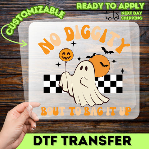 Funny Ghost Halloween DTF Transfer Ready To Press Cute Retro 90s Theme Apparel Iron-On for Group T-Shirts